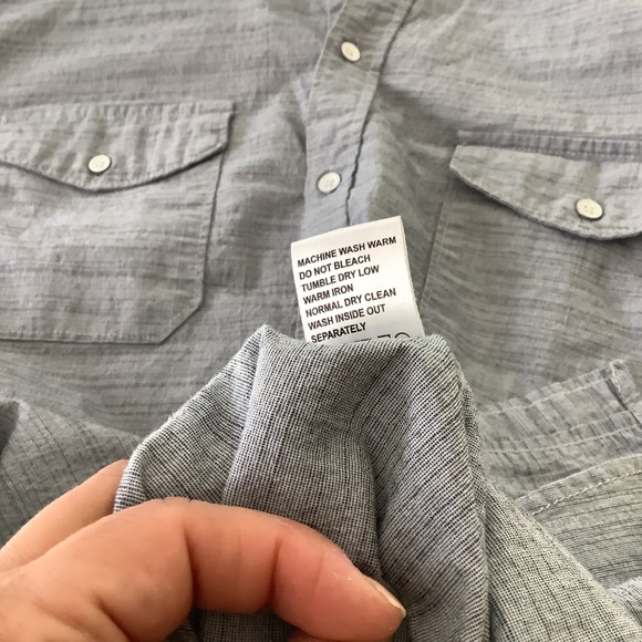 PD&C Paper Denim & Cloth Mens Blue Short Sleeve Button Up Shirt 2X - Picture 7 of 12